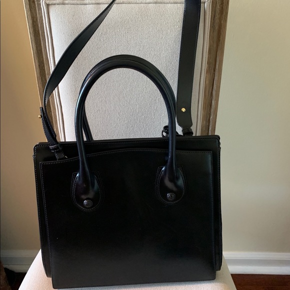 Balmain blk leather hand bag w strap - Picture 2 of 4
